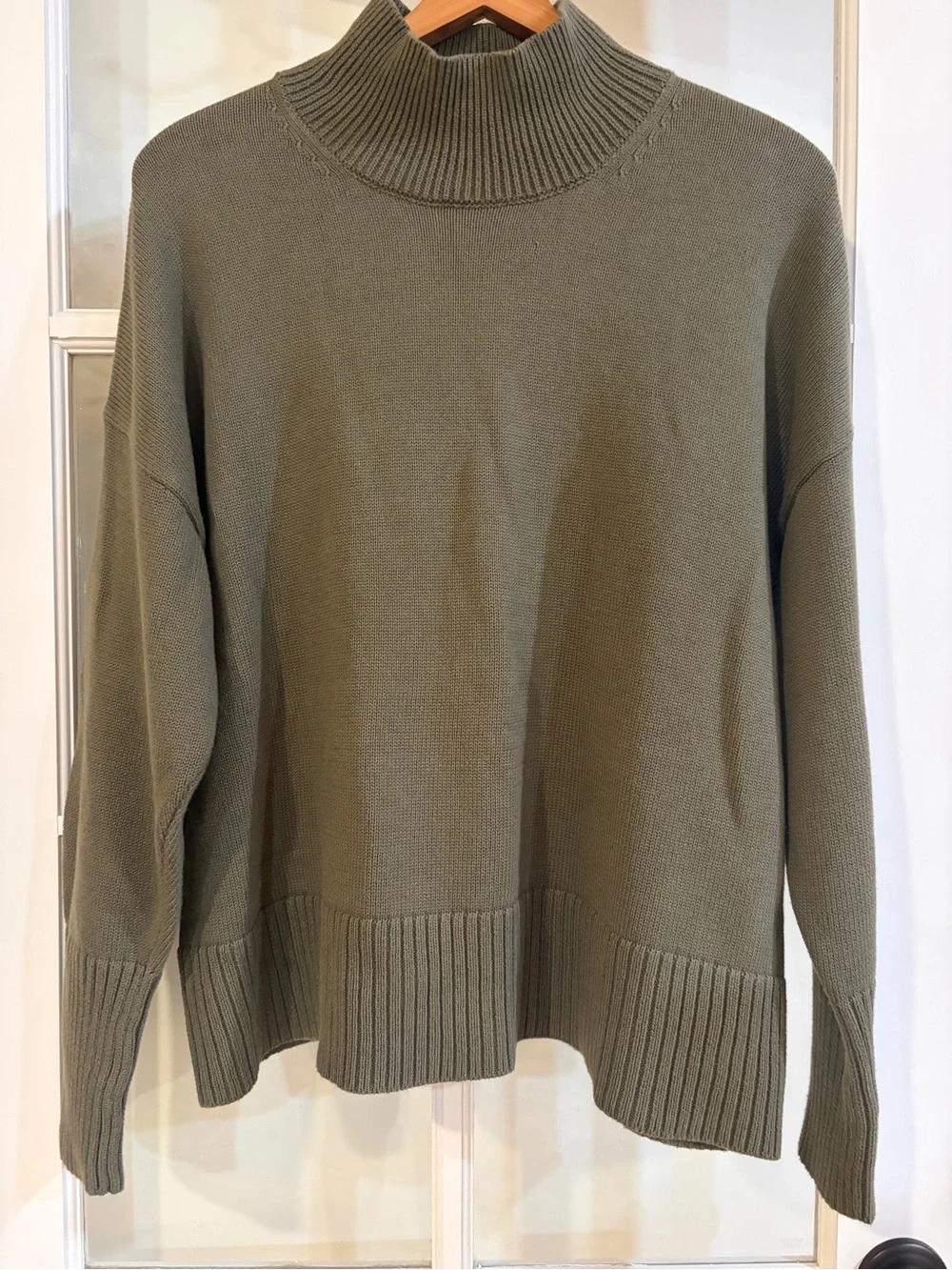 Gap Women’s Ribbed Mock Neck Sweatshirt Pullover Cozy Casual Minimalist Top XL
